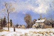 Camille Pissarro Snow housing Sweden oil painting artist